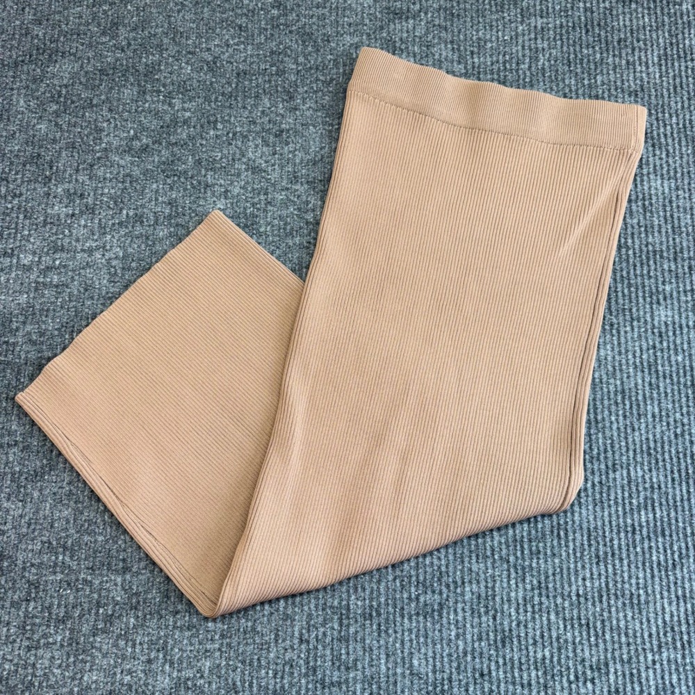 Petal + Pup Beige Ribbed Knit Skirt S/M Bodycon Form Fitting Midi Stretch‎ Chic